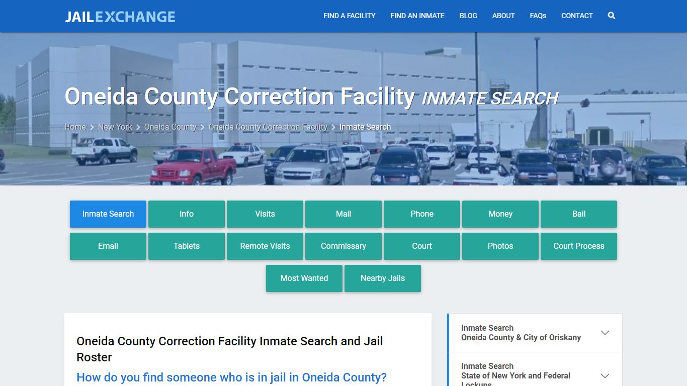 Oneida County Correction Facility Inmate Search - Jail Exchange