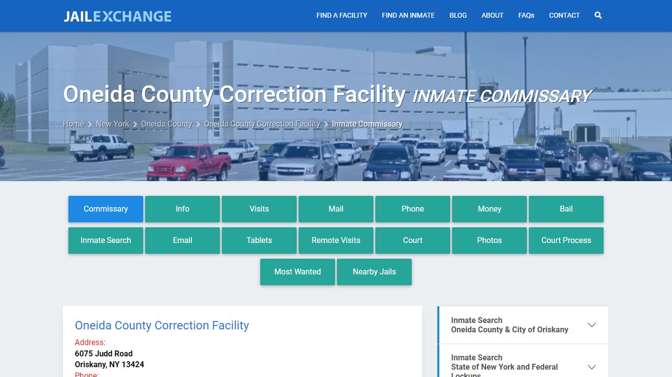 Oneida County Correction Facility Inmate Commissary - Jail Exchange